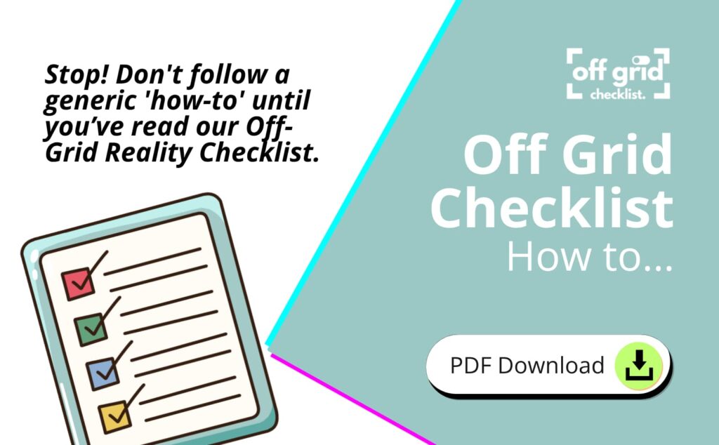 Off-grid solar power system with 48V lithium battery storage and hybrid inverter wiring.