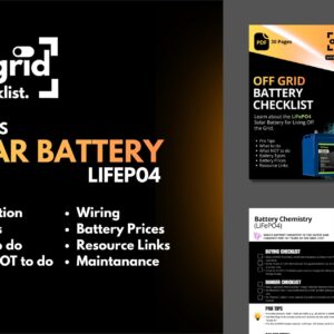 The Ultimate 30-Page Off-Grid Solar Battery LifeP04 Checklist Buying & Installation Guide